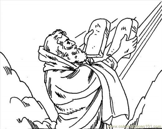 520x414 Moses Printable Coloring Pages Commandments, Moses