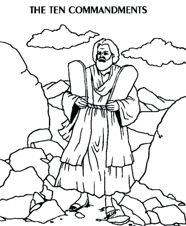 600x726 Commandments Coloring Pages Picture Of Ten Commandments