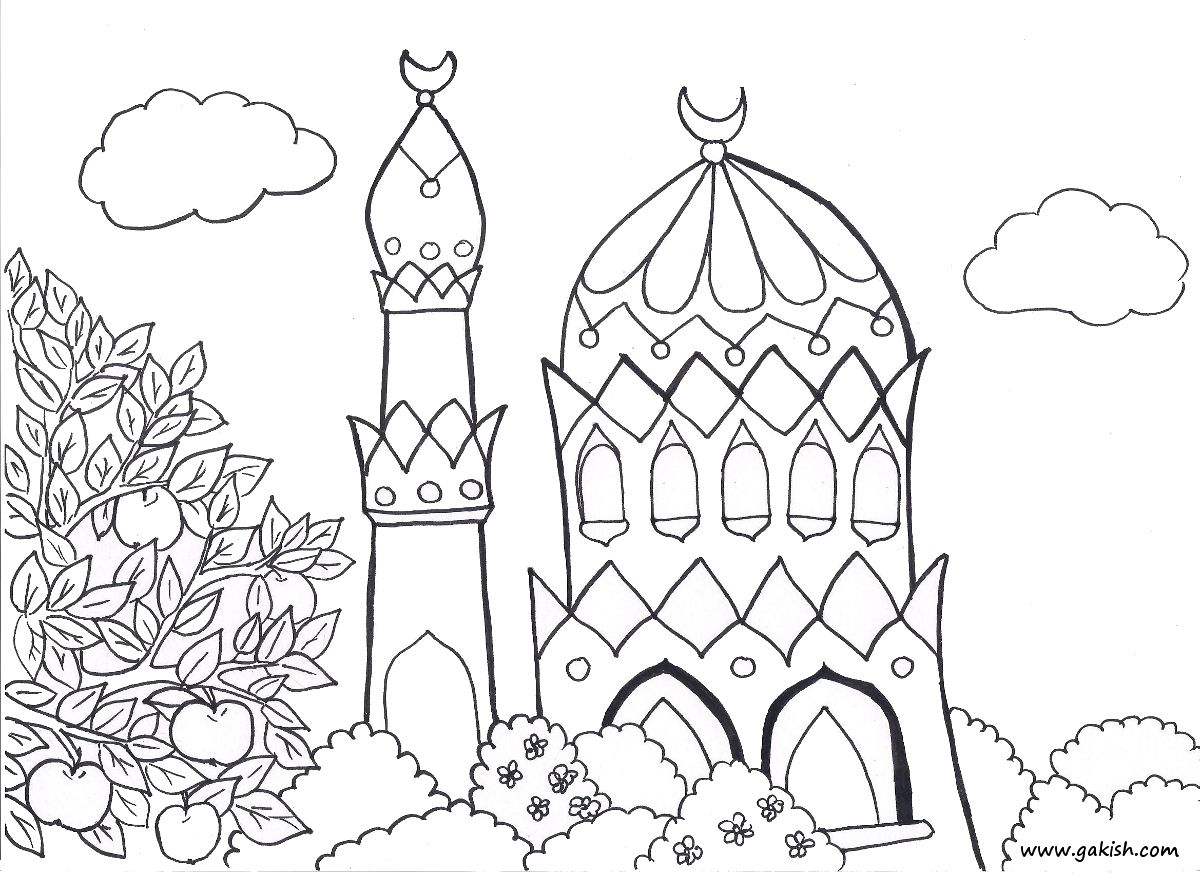 1200x873 Jawaher Kids Photo Coloring Mosques, Coloring For Small