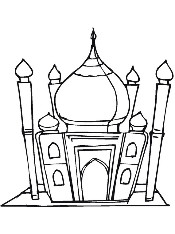 570x760 Mosque Coloring Page