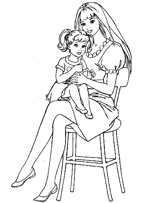 595x842 Mother And Baby Coloring Pages Squirrel And Baby Coloring Page