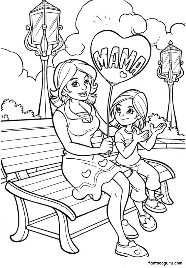 633x912 Mom And Child Coloring Pages