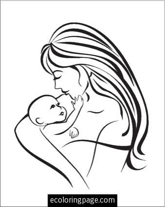 339x425 Best Mother And Child Coloring Pages Images