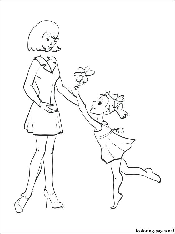 560x750 Mother And Daughter Coloring Pages Mothers Day Coloring Page