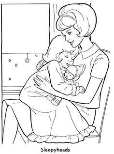 236x318 Printable Happy Mother And Daughter In The Park Coloring Pages