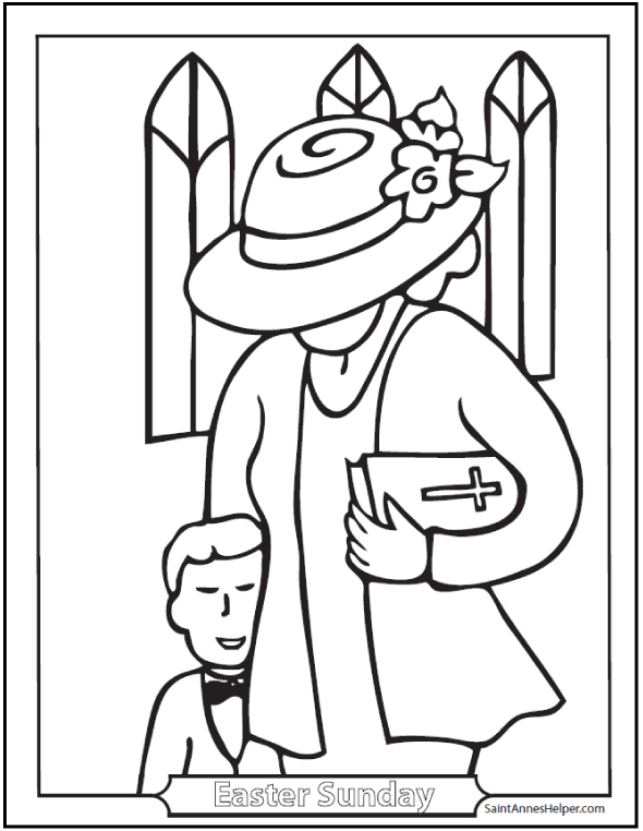 590x762 Easter Sunday Coloring Page Mother And Son