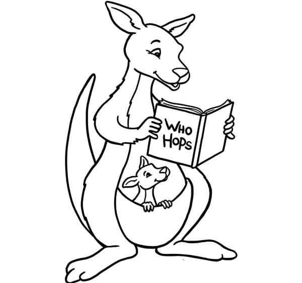 600x563 Kangaroo Coloring Pages Baby Kangaroo Coloring Pages Mother