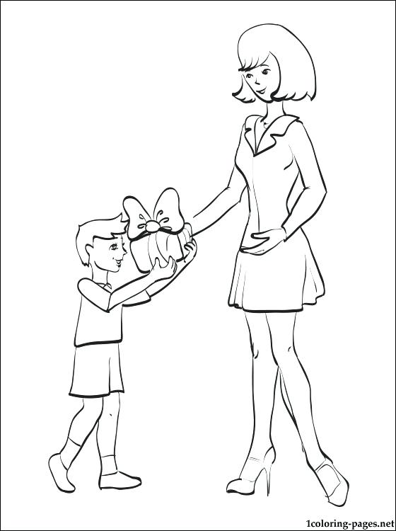 560x750 Mother And Son Coloring Pages Mothers Day Coloring Page