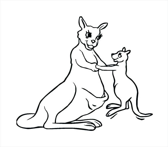 585x510 Kangaroo Coloring Pictures Kangaroo Color Page Baby Kangaroo