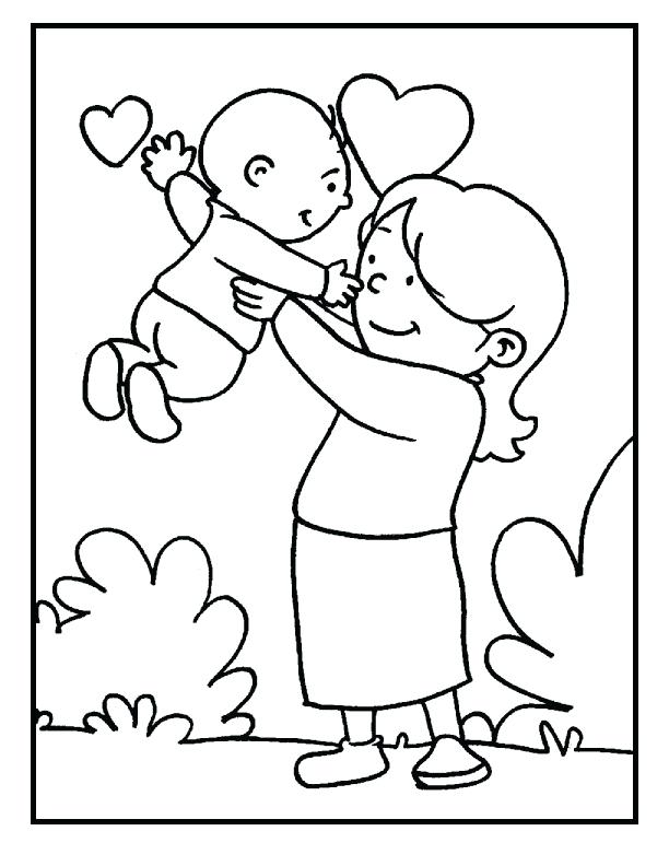 612x792 Mother Coloring Pages Baby And Mom On Mothers Day Coloring Picture