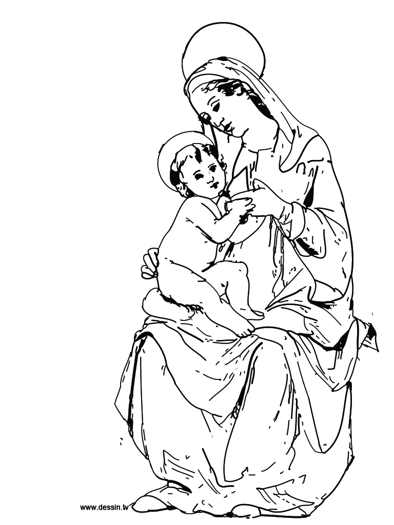 768x1024 Announcing Blessed Mother Coloring Page Pages