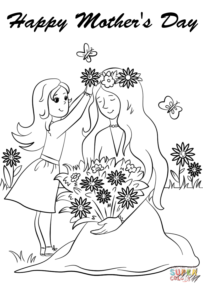 849x1200 Shrewd Mother Day Color Pages Printable Happy S Coloring Page Free