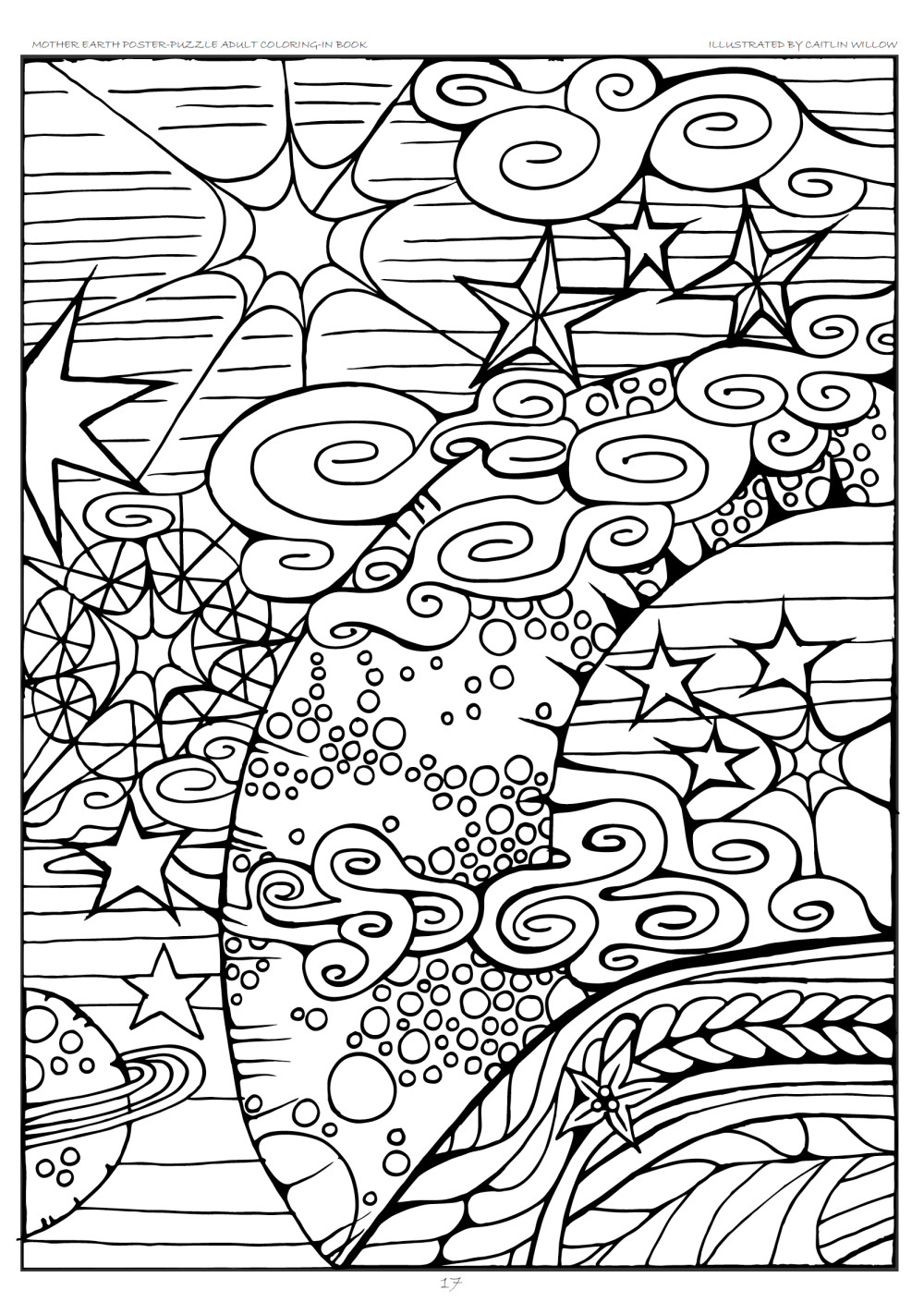 1000x1422 Mother Earth Coloring Pages Poster Puzzle Adult In Book