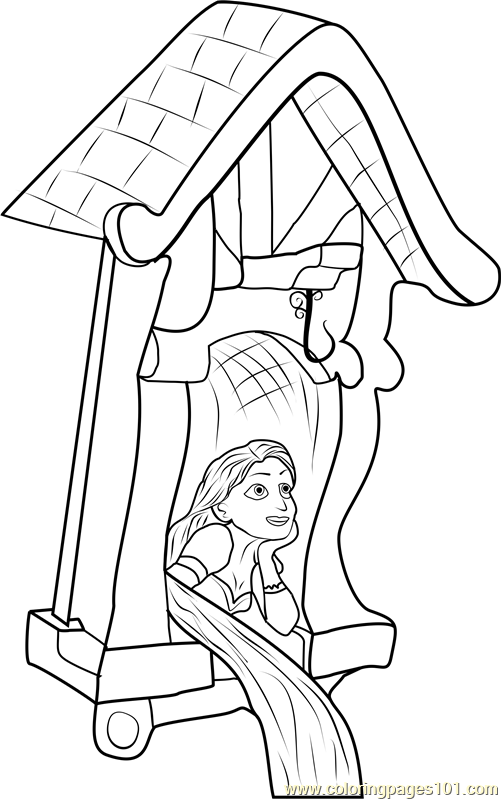 501x800 Rapunzel In Castle Coloring Page