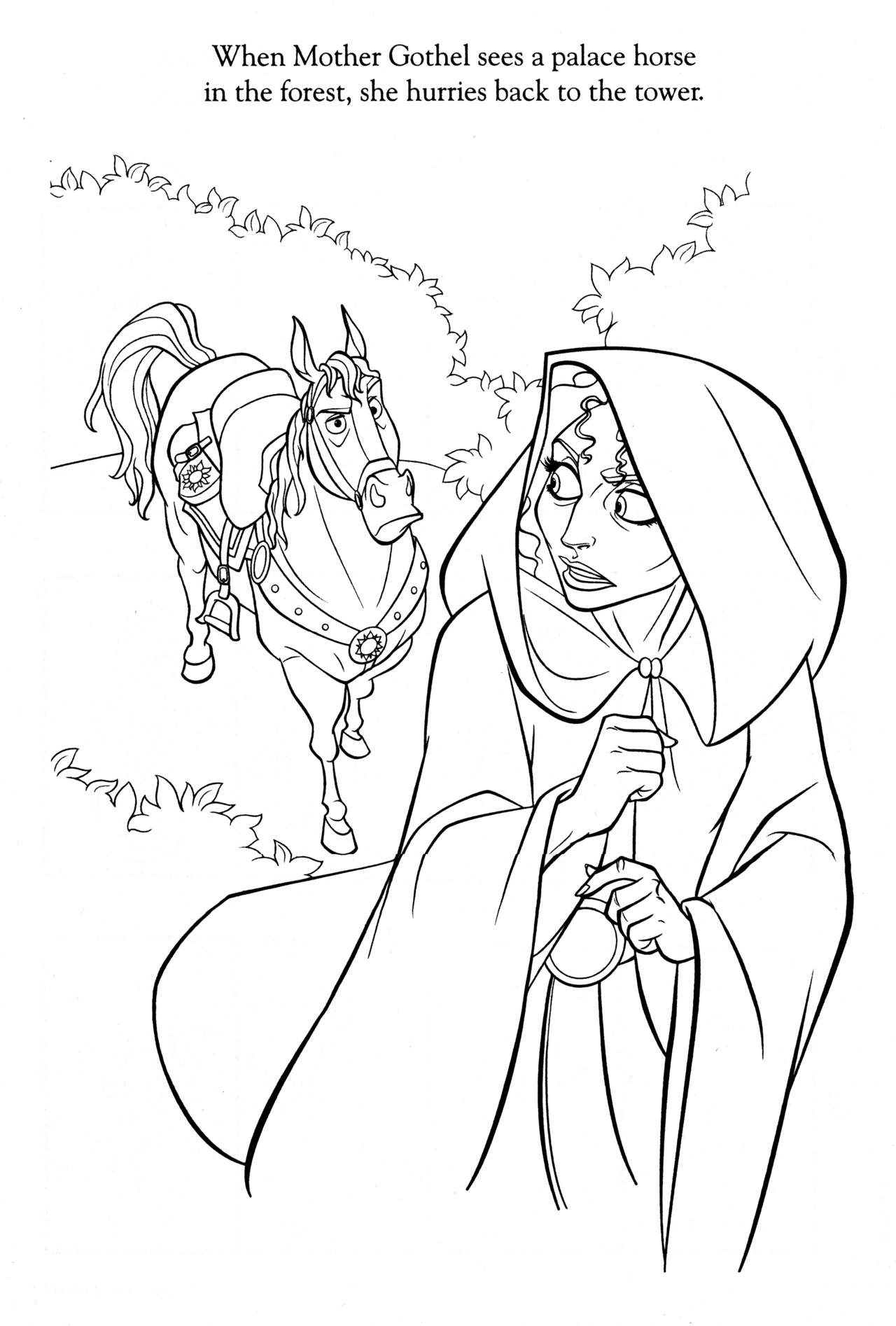 1280x1894 Tangled Maximus Coloring Pages