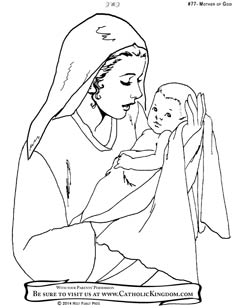 246x308 Mary, Mother Of Jesus Catholic Coloring Page For Kids To Colour
