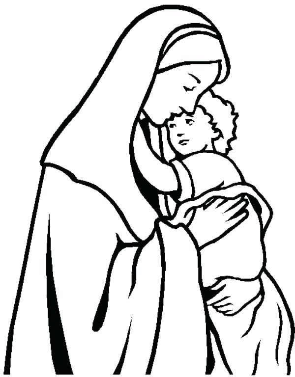 600x768 Mother Mary Coloring Page Printable Coloring And Coloring Page