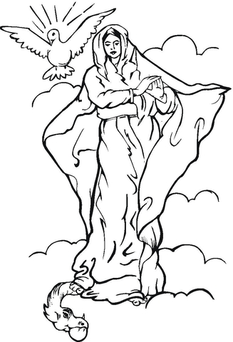 327x480 Virgin Mary Coloring Sheets