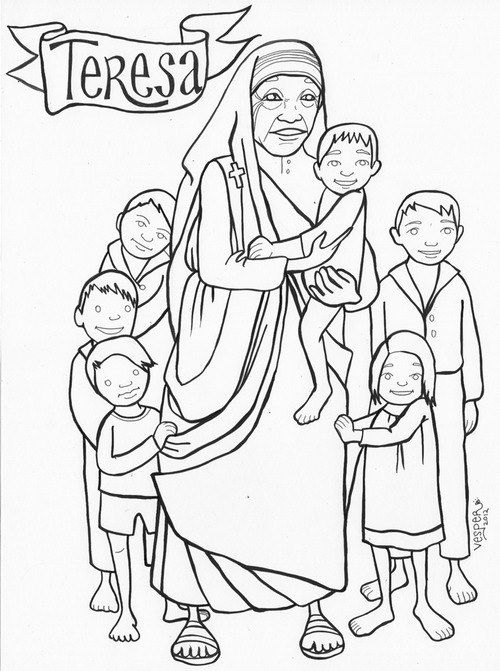 500x671 Mother Teresa Coloring Pages For Children Cf Catholic Kids