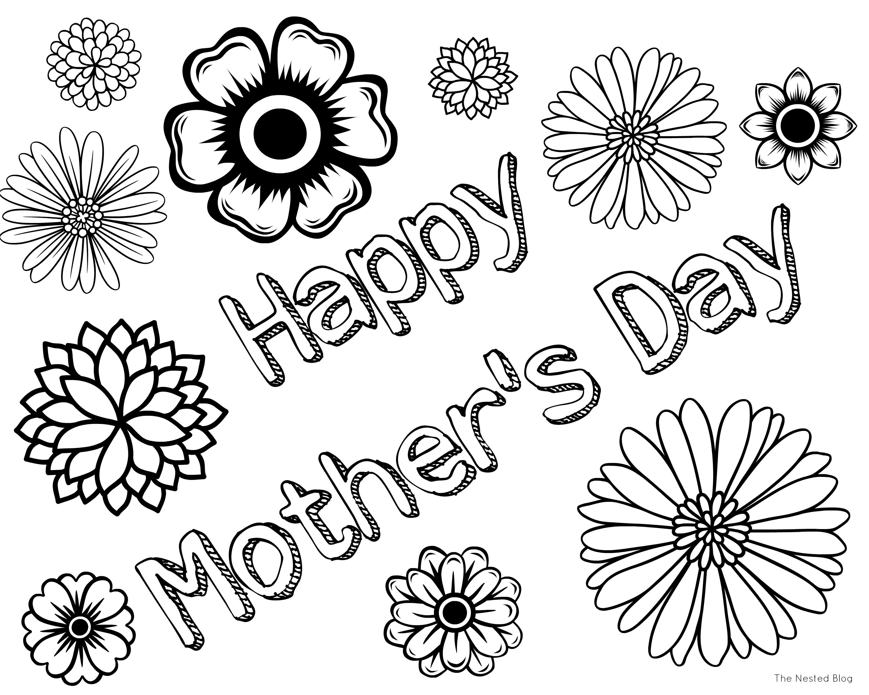 3000x2400 Awesome Mothers Day Flower Coloring Pages Gallery Printable