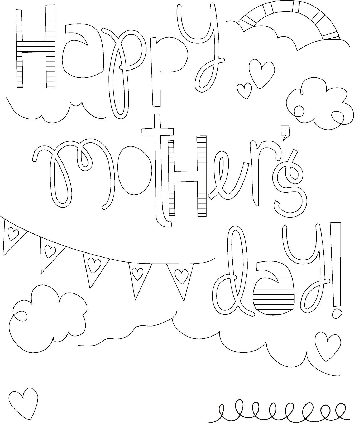 1342x1600 Mother Day Color Pages Printable Printable Coloring Page New