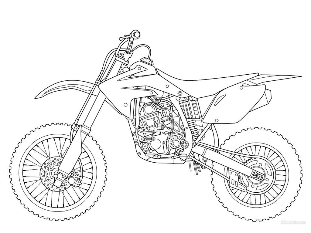 1024x768 Dirt Bike Coloring Pages Honda Page Free Printable Inside
