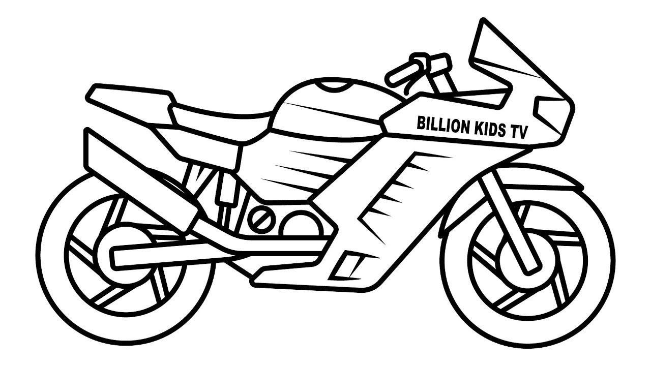 1280x720 Sport Bike Coloring Pages, Colors With Motorcycle Video, Coloring