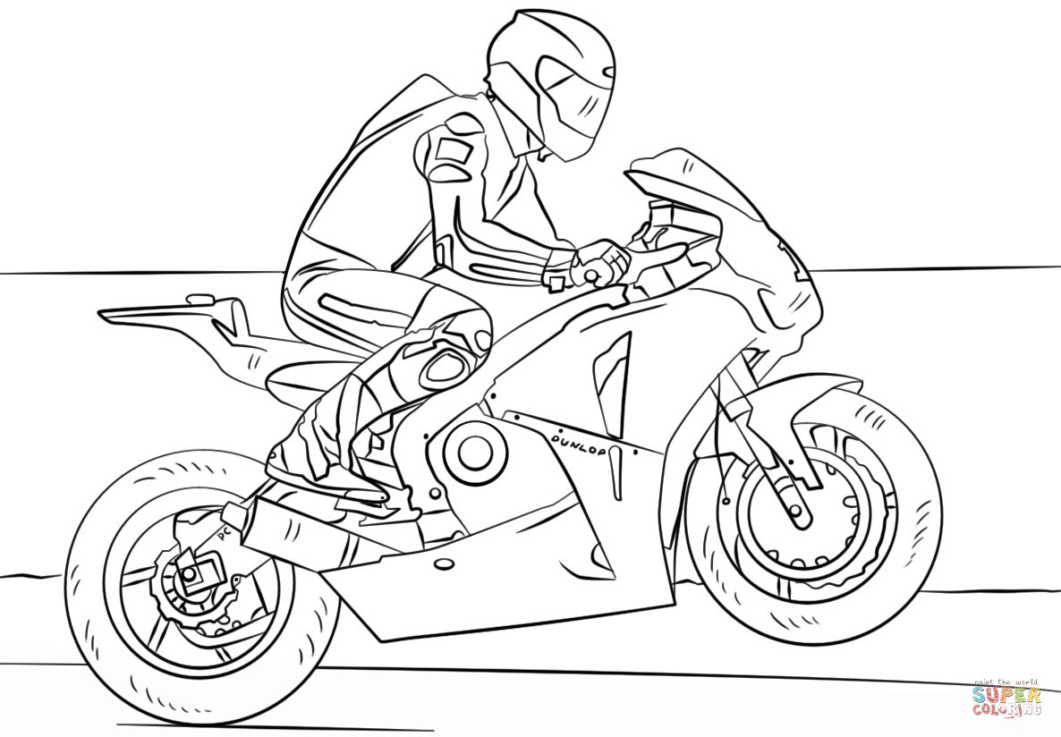 1186x824 Breakthrough Motorcycle Coloring Sheets Racing Page Free Printable