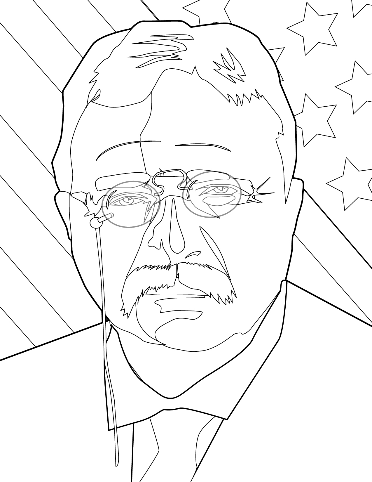 1275x1650 Popular Theodore Roosevelt Coloring Page Mount