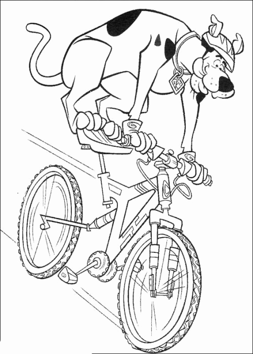 500x700 Bike Riding Coloring Pages Collection Scooby Riding A Bike