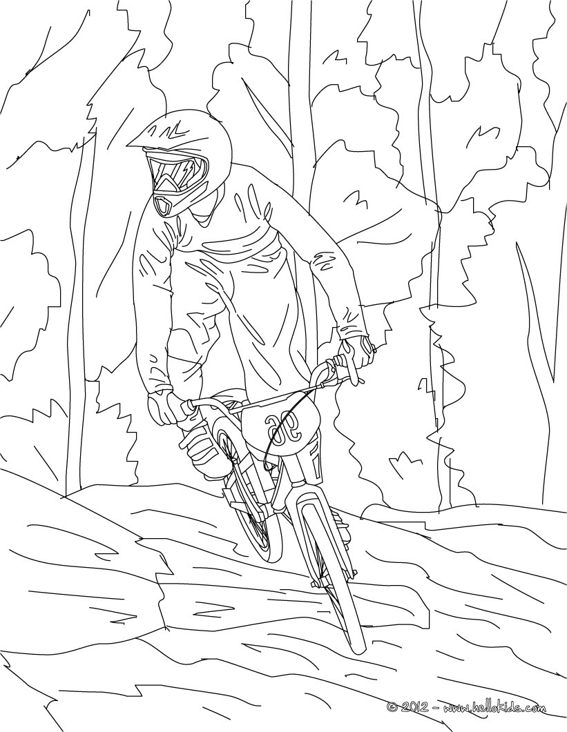 821x1061 Mountain Bike Cycling Sport Coloring Page More Sports Coloring