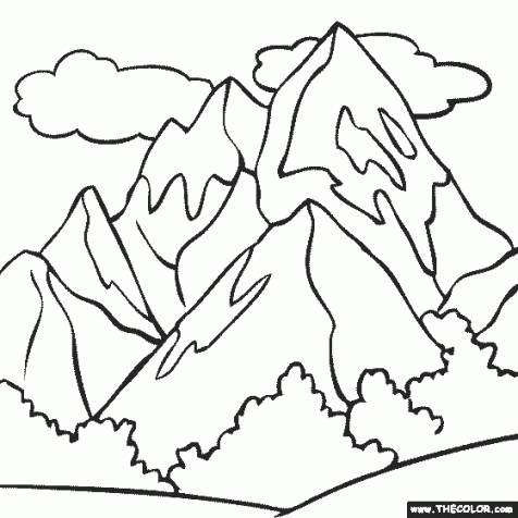 476x476 Mountain Coloring Pictures Amazing Mountain Coloring Page