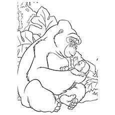 Mountain Gorilla Coloring Pages