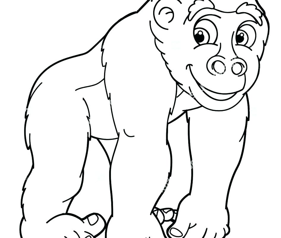 945x800 Gorilla Coloring Page Baby Gorilla Coloring Monkey Page Free