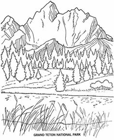 236x288 Landscape Of The Lake And Mountains Coloring Page Coloring Pages