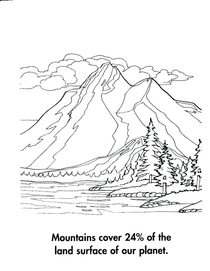 736x948 Mountains Coloring Page Mountain Coloring Page Coloring Pages
