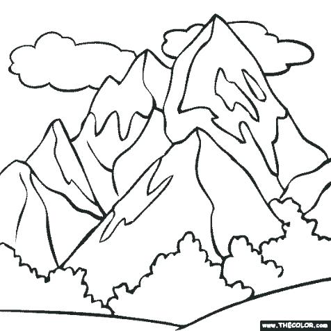 476x476 Coloring Pages Mountains Letter M For Mountain And It Scenery