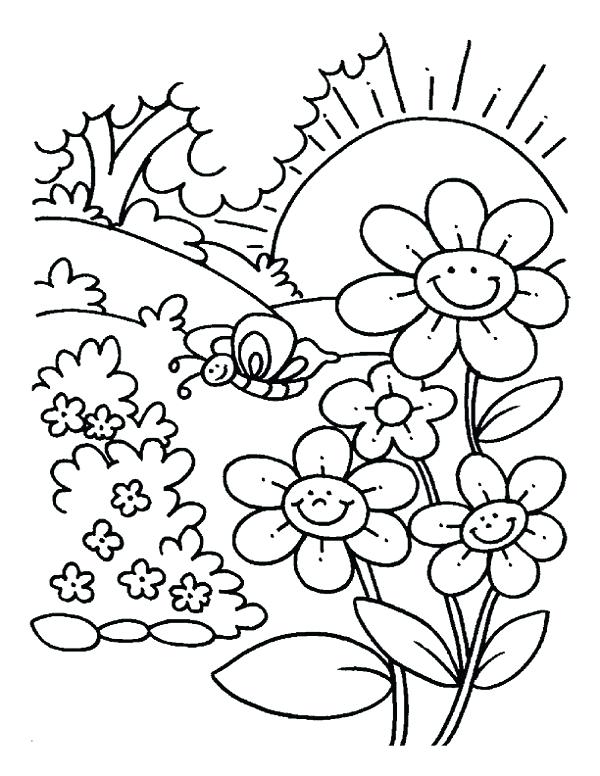 600x776 Fall Scenery Coloring Pages
