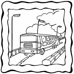 300x300 Moving Bus On Frame Coloring Page