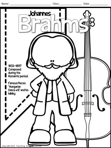 360x480 Meet The Composers Set Of Coloring Sheets Coloring Book