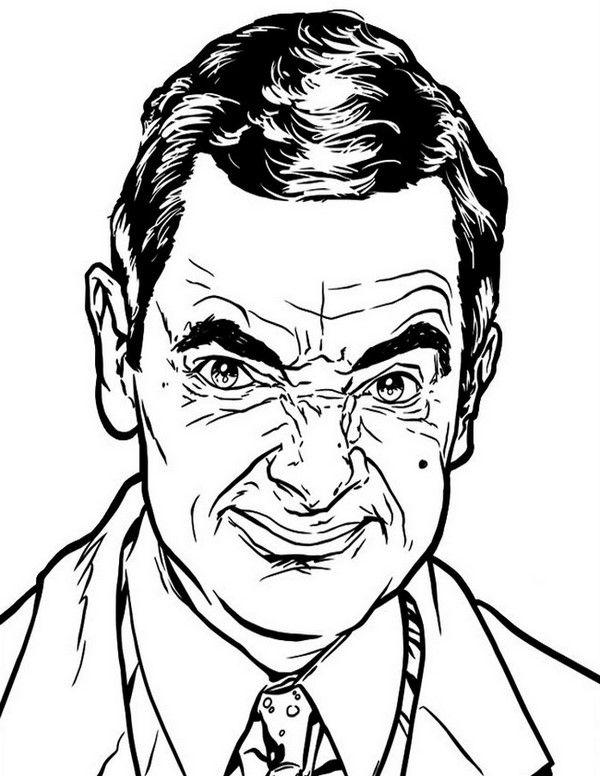600x776 Mr Bean Coloring Pages Kolorowanki Mr Bean