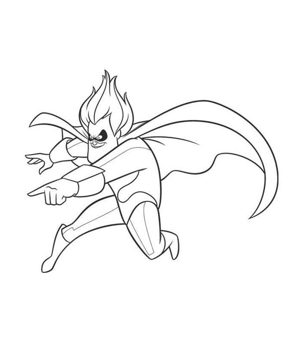 600x686 Syndrome Fro Incredibles Coloring Page Syndrome Fro
