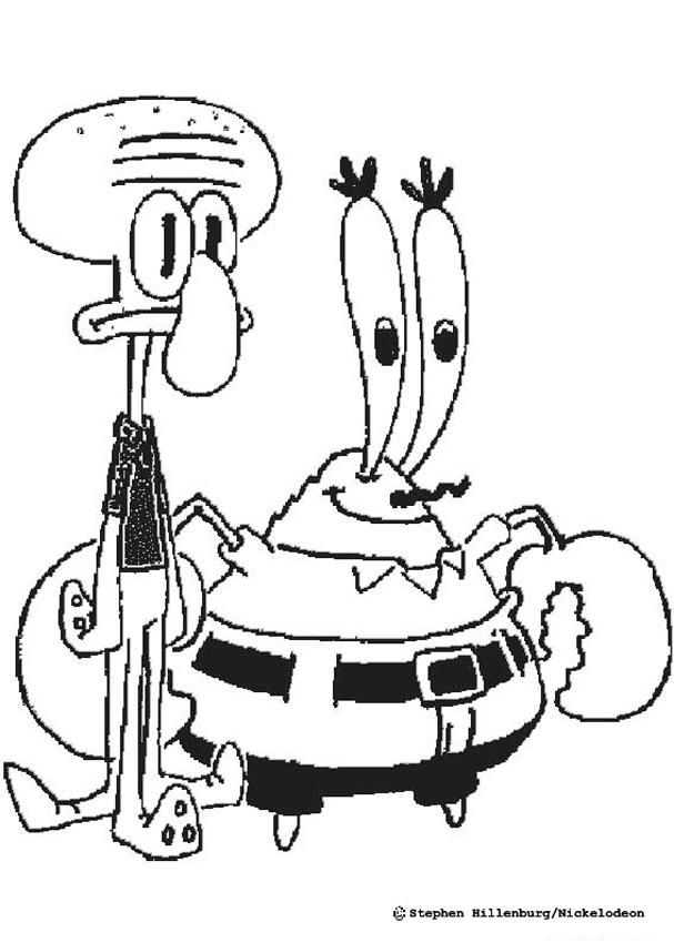 607x850 Eugene Mr Krabs And Squidward Coloring Pages