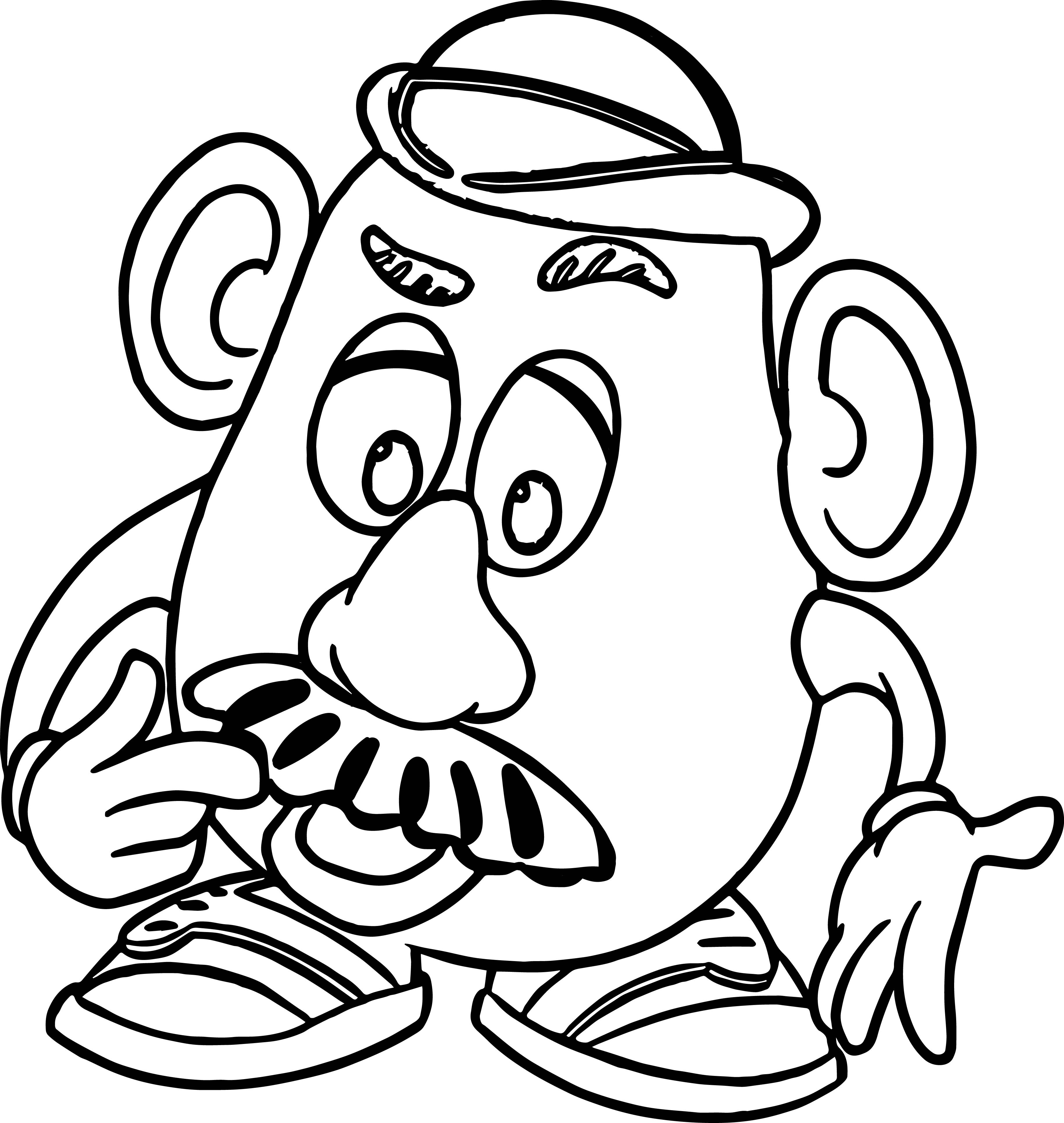 3661x3864 Mr Potato Head Coloring Page Freecolorngpages Co Inside