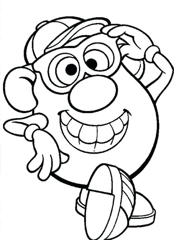 600x827 Mr Potato Head Coloring Page Potato Head Wearing Glasses Coloring