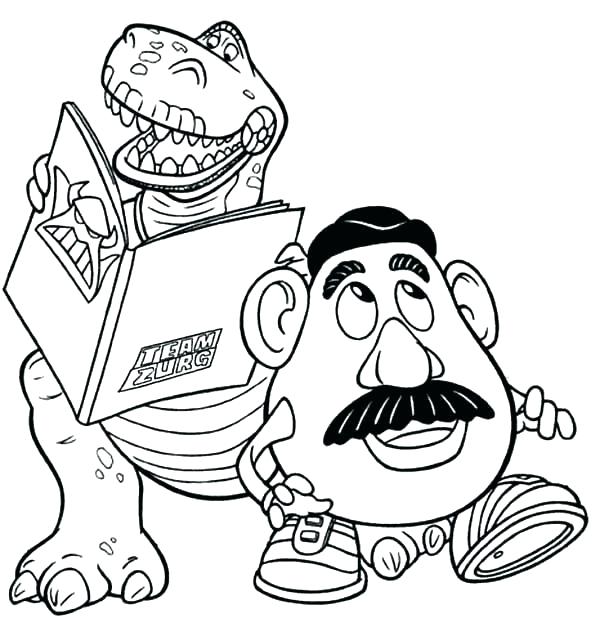 600x632 Mrs Potato Head Coloring Pages Mr Potato Head Christmas Coloring
