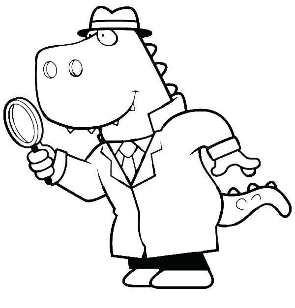 600x627 Mr T Coloring Pages Cartoon Of A T Detective Using A Magnifying