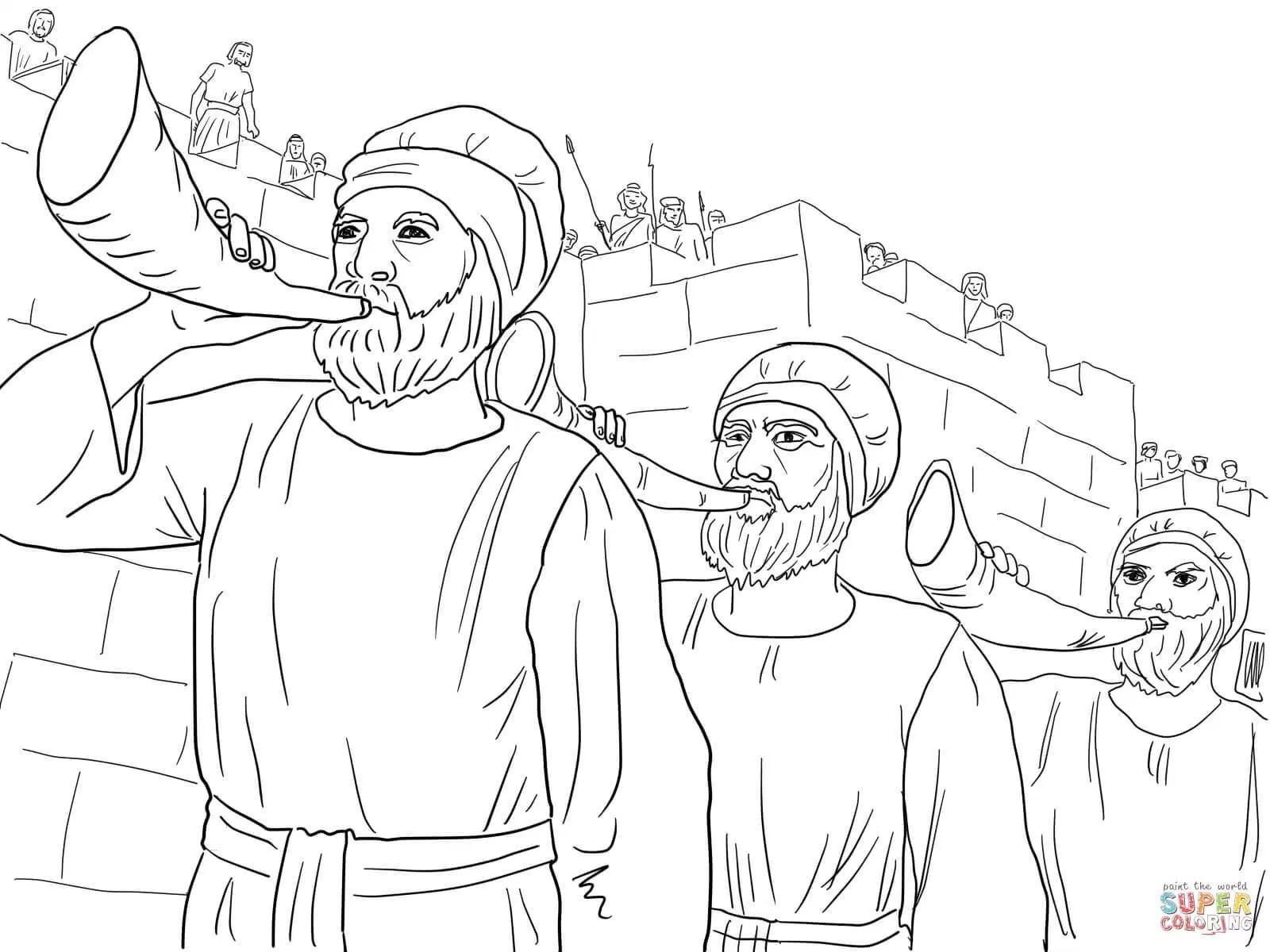 1600x1200 Mrt Coloring Page Superb Joshua Fought The Battle Of Jericho