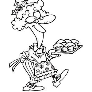 300x300 Christmas Mrs Claus Coloring Page Baking Cookies For Christmas