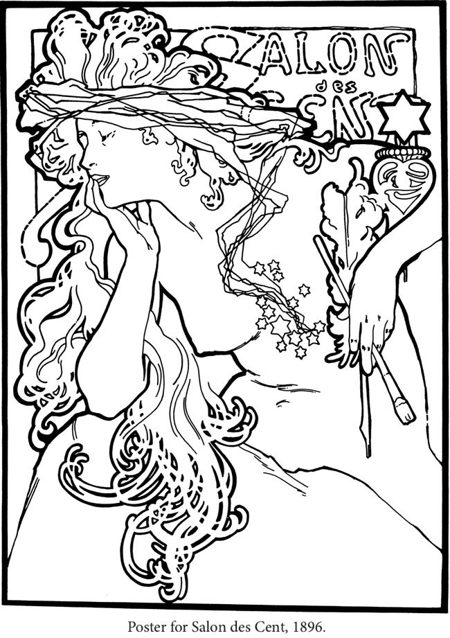 650x921 Creative Haven Art Nouveau Designs Coloring Book